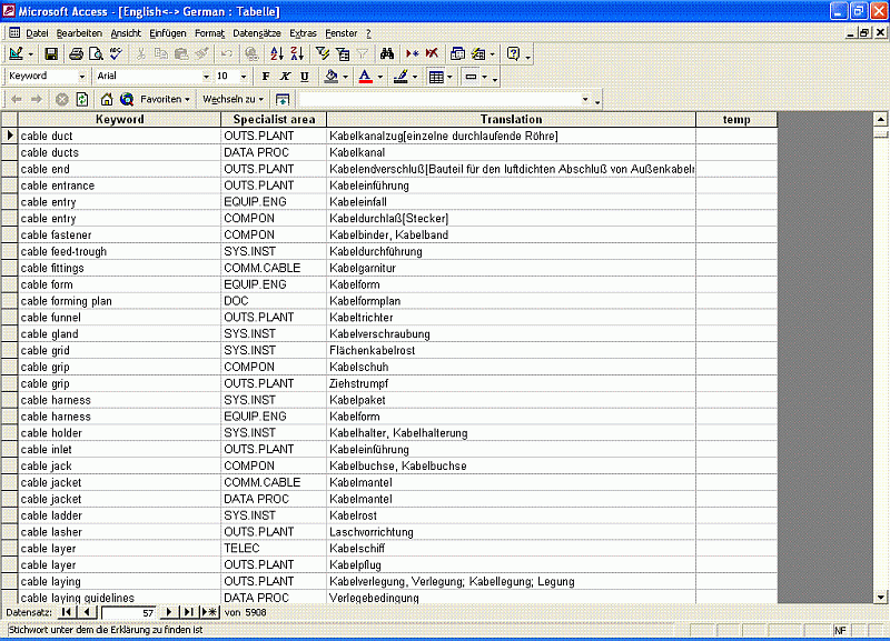 Technical Dictionary English German 1.1 software screenshot