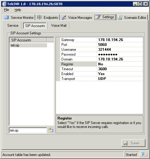 TekIVR 2.2.6 software screenshot