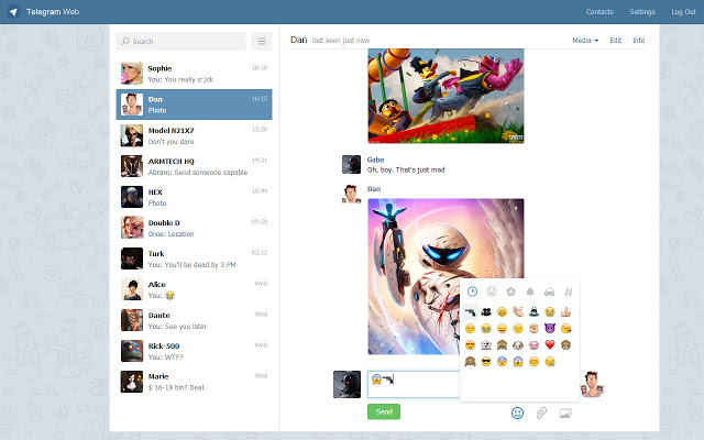 Telegram Desktop 1.1.7 software screenshot