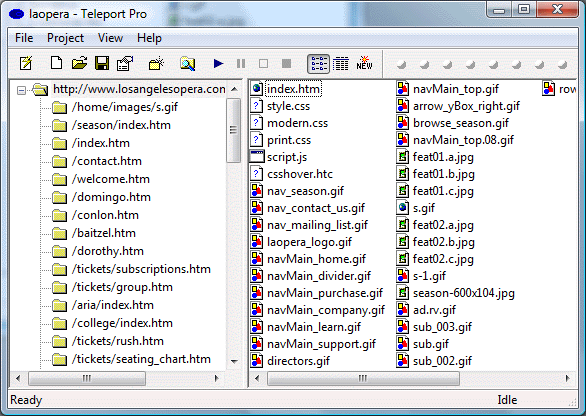 Teleport Pro 1.69 software screenshot
