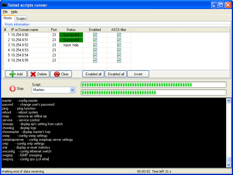 Telnet Scripts Runner 1.1 software screenshot