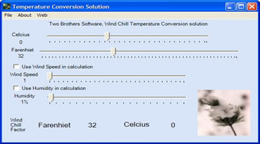 Temperature Conversion Solution 1.01 software screenshot
