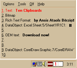 Ten Clipboards 1.12 software screenshot