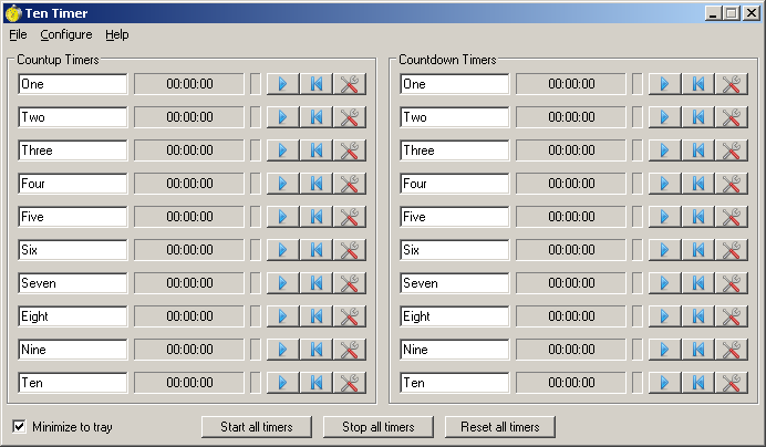 Ten Timer 1.0.8.1 software screenshot