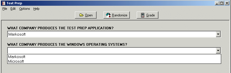 Test Prep 3.0 software screenshot