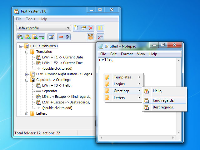 Text Paster 1.9.167 software screenshot