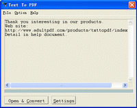 Text To PDF COM/SDK 2.2 software screenshot