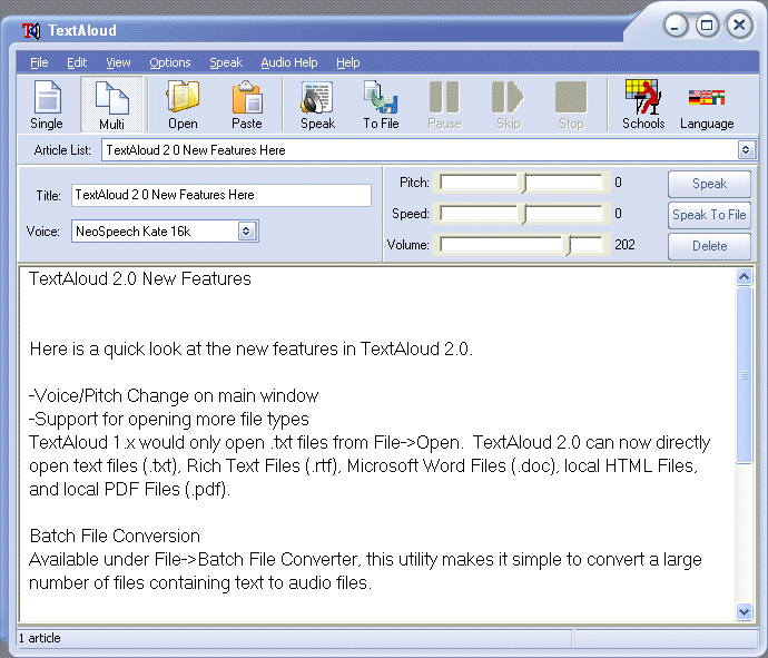 TextAloud 3.0.108 software screenshot