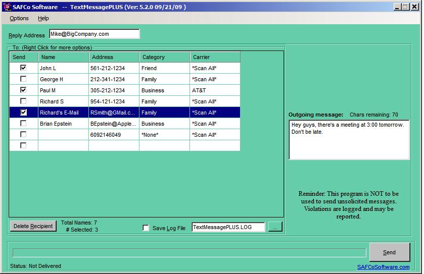 TextMessage PLUS 6.1.0 software screenshot