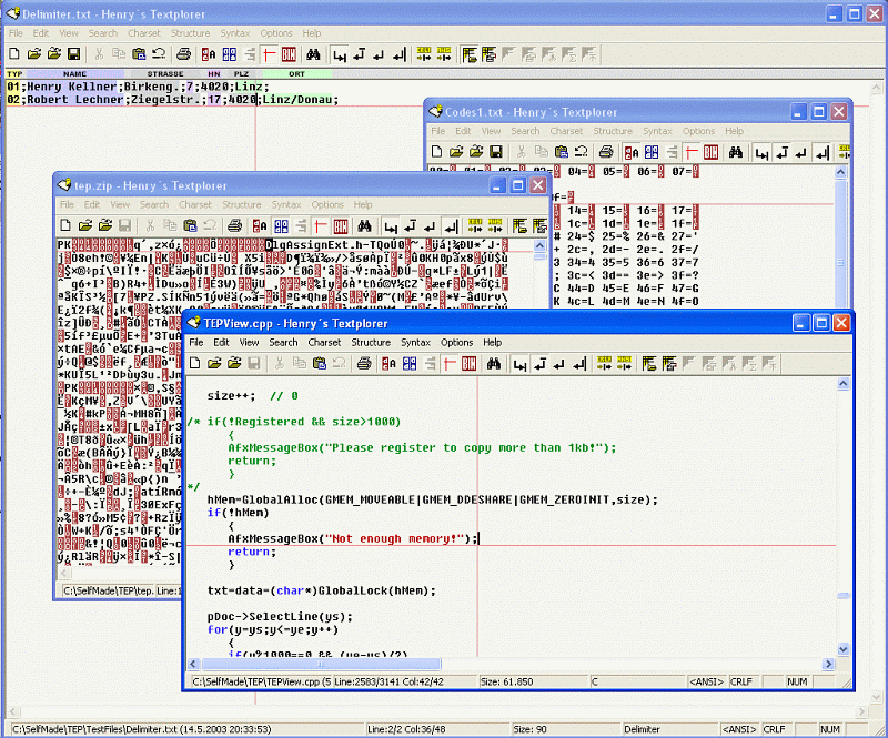 Textplorer 1.27b software screenshot