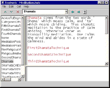 Textweb 1.2 software screenshot