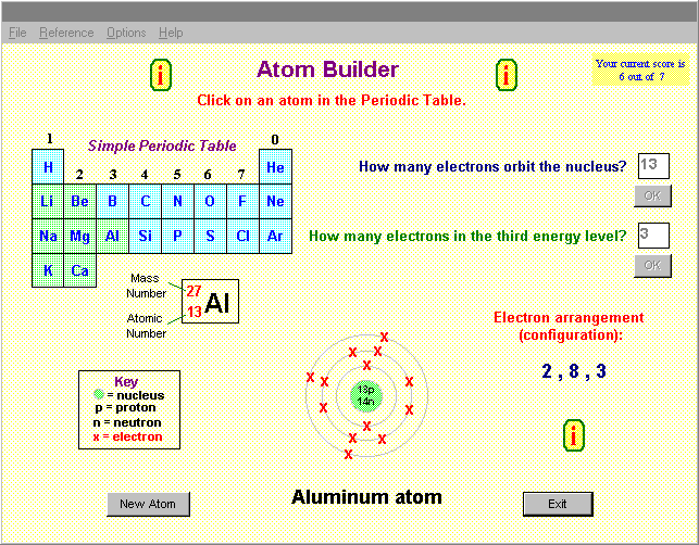 The Atom Builder 1.0 software screenshot