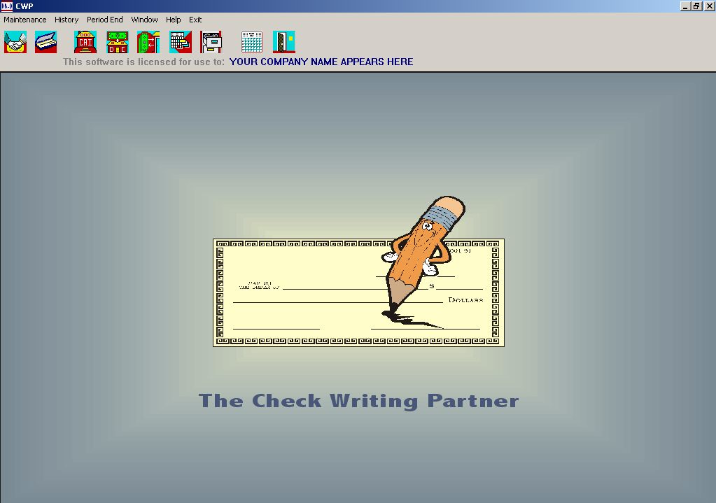 The Check Writing Partner 6.0 software screenshot