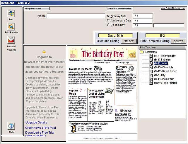 The Date You Were Born 2011a software screenshot