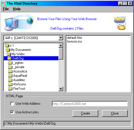 The Html Directory 1.0 software screenshot