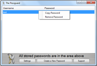 The Passguard 1.0 software screenshot