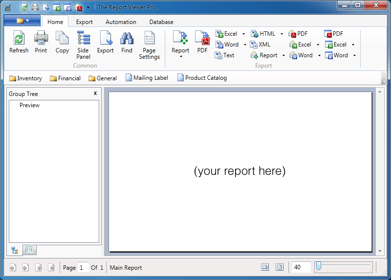 The Report Viewer Pro 1.3.0.0 software screenshot