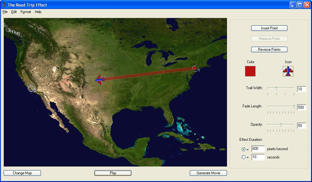 The Road Trip Effect 2.9 software screenshot