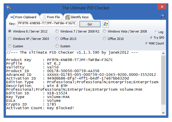 The Ultimate PID Checker 1.1.3.590 software screenshot
