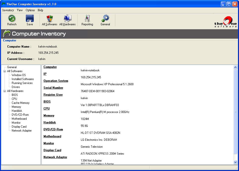 TheOne Computer Inventory Free Edition 3.3.0 software screenshot