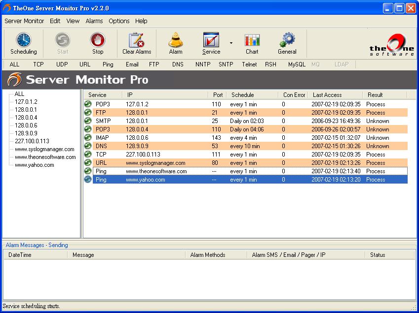 TheOne Server Monitor Pro 3.7.0 software screenshot