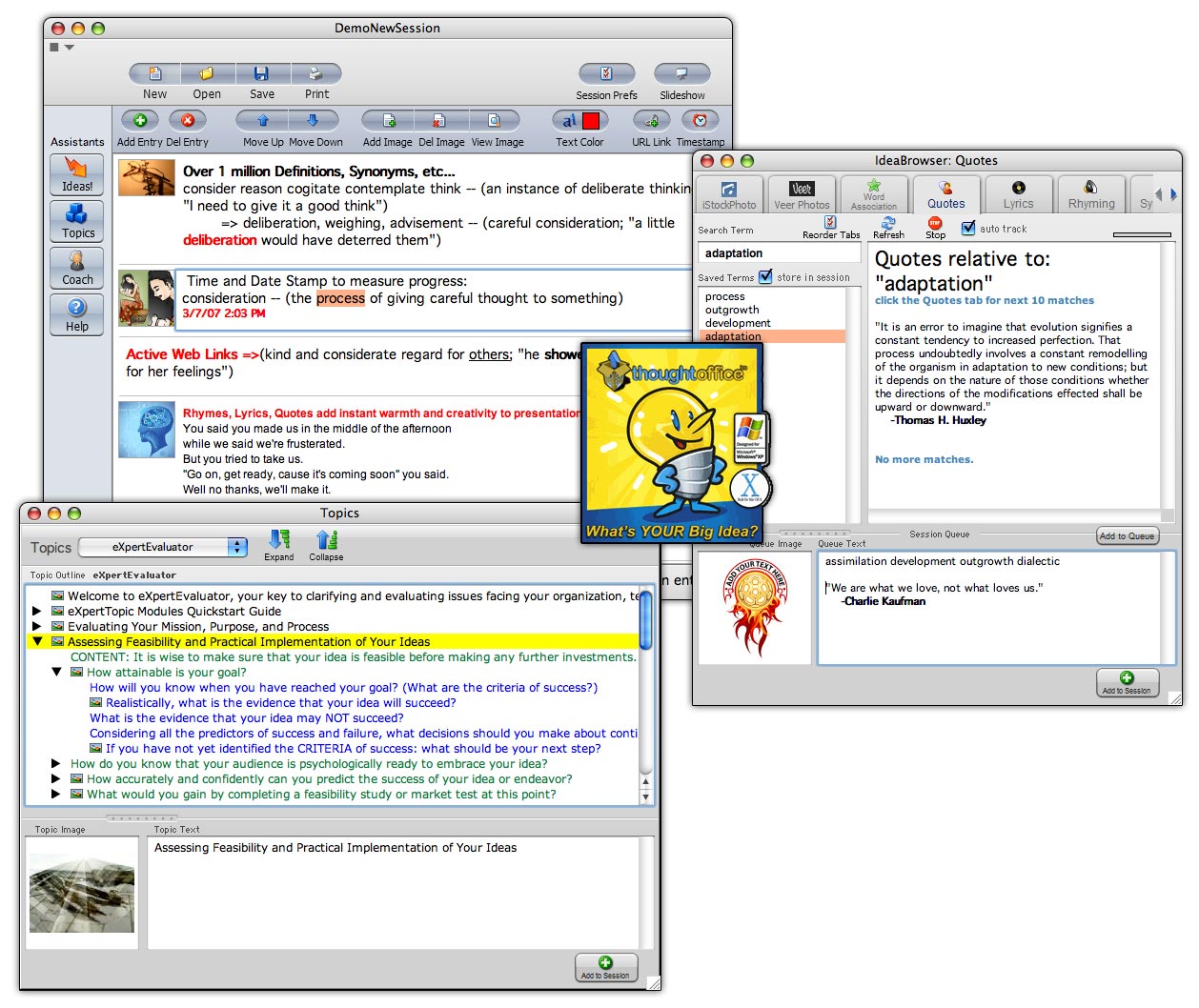 ThoughtOffice 1.5.0 software screenshot