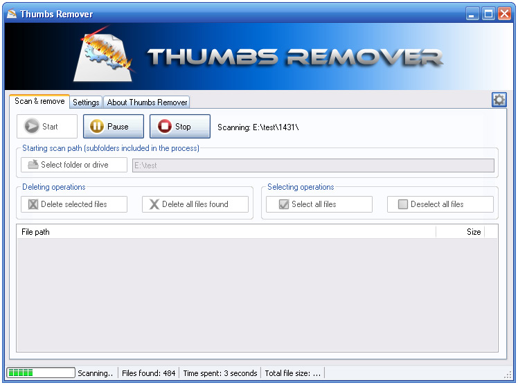 Thumbs Remover 1.7.0.300 software screenshot