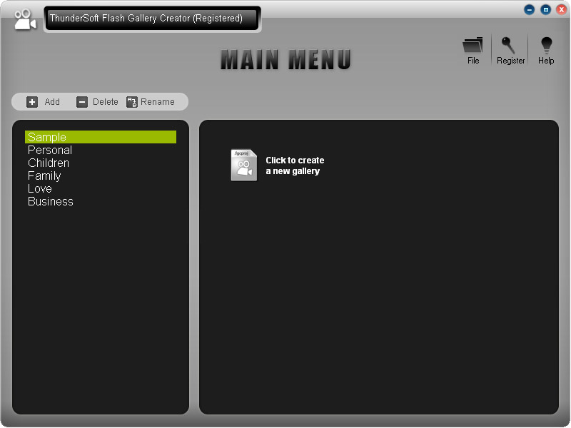 ThunderSoft Flash Gallery Creator 2.0.0.0 software screenshot