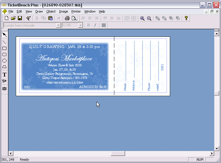 TicketBench Plus 6.17 software screenshot