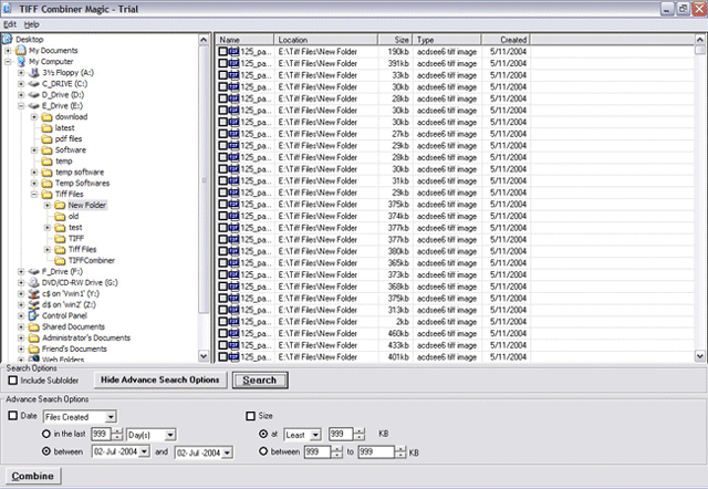 Tiff Combiner 1.0 software screenshot