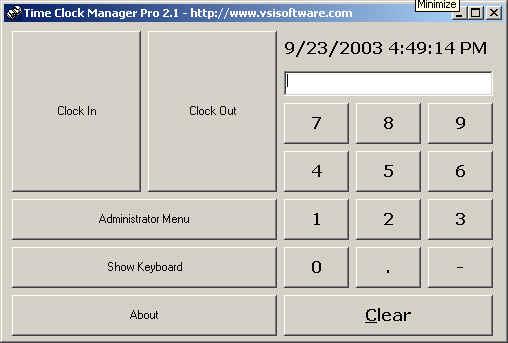 Time Clock Manager Pro 2.1 software screenshot
