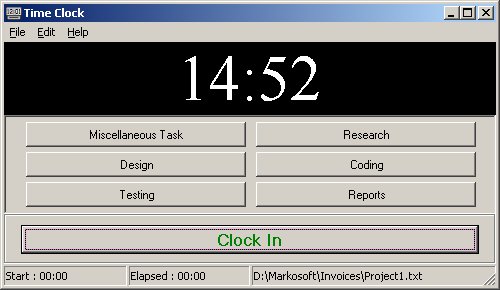 Time Clock 5.0 software screenshot