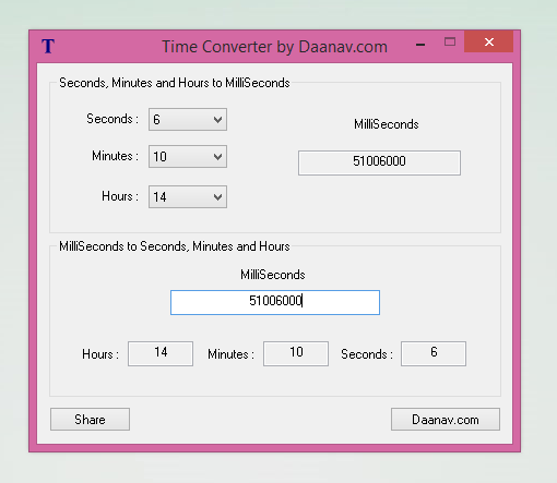 Time Converter 1.0 software screenshot