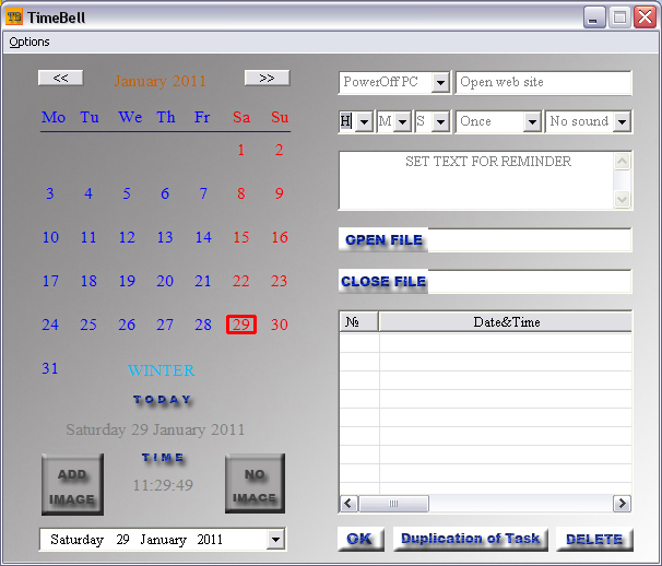 TimeBell 13 software screenshot
