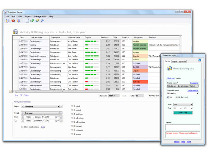TimeGuard Pro 4.1.0.1 software screenshot