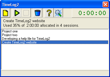 TimeLog2 2.1 software screenshot