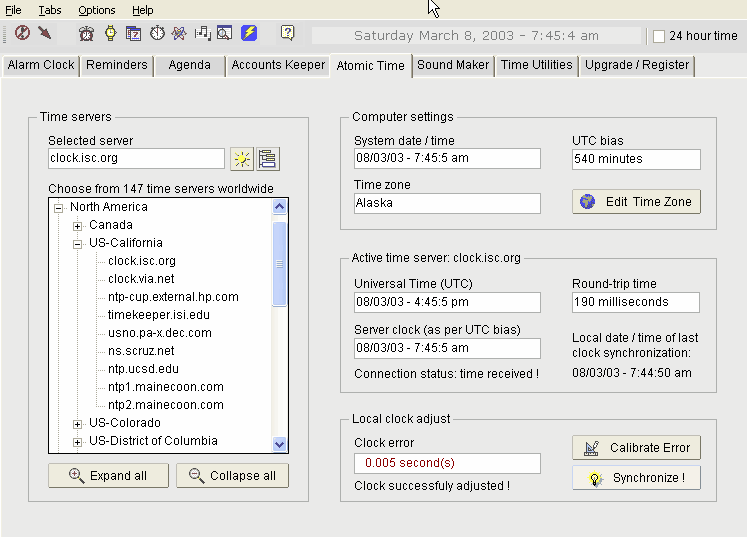TimeRanger 1.6.0 software screenshot