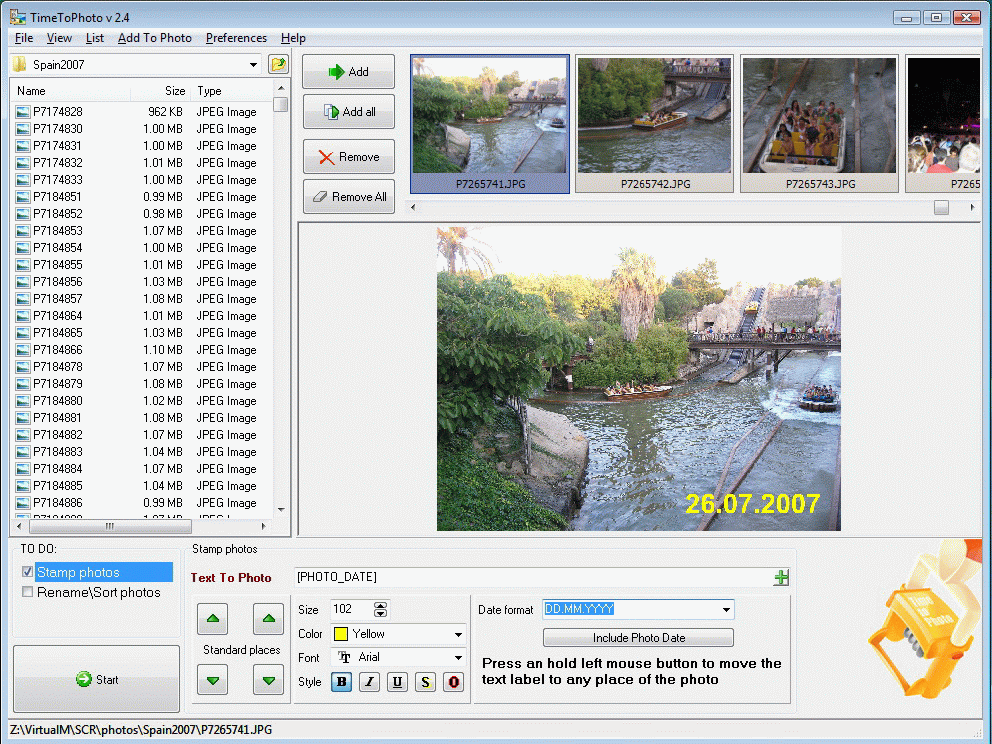 TimeToPhoto 2.9.5946 software screenshot
