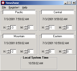 TimeZone 3.1 software screenshot