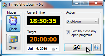 Timed Shutdown 6.12 software screenshot