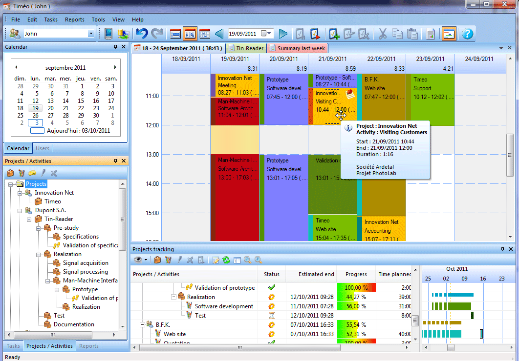 Timeo Professional Edition 3.4.0 software screenshot