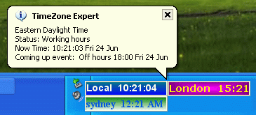 Timezone Expert  world time zone clock Gold Edtion 2.8.01 software screenshot