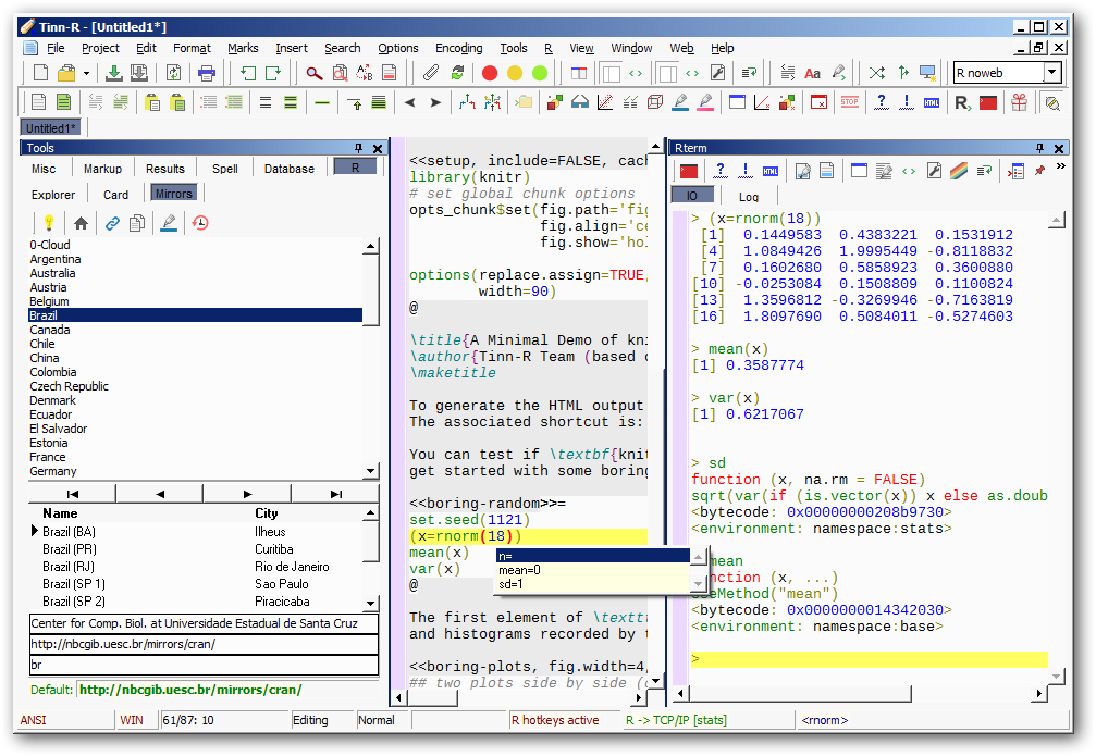 Tinn-R 4.00.03.05 software screenshot