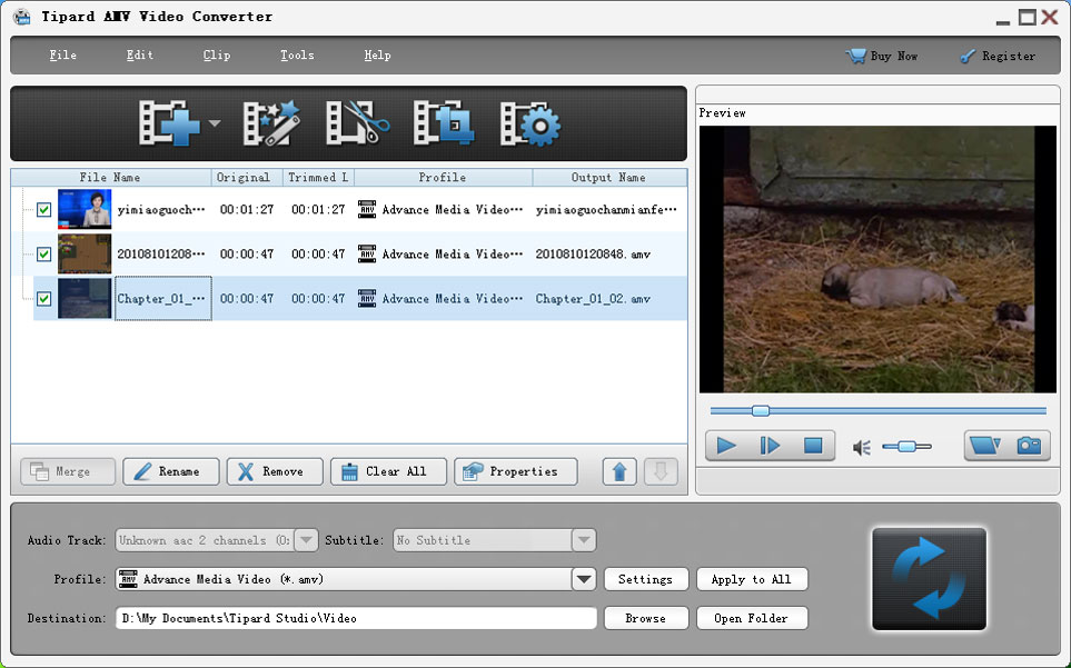 Tipard AMV Video Converter 6.1.30 software screenshot