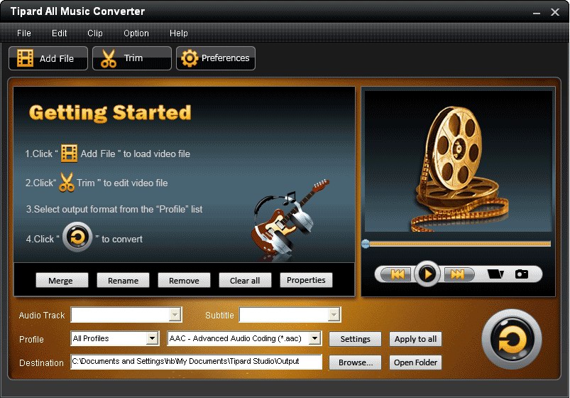 Tipard All Music Converter 4.0.22 software screenshot
