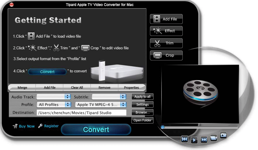 Tipard Apple TV Video Converter for Mac 3.6.06 software screenshot