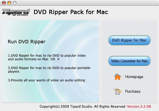 Tipard DVD Ripper Pack for Mac 4.0.12 software screenshot