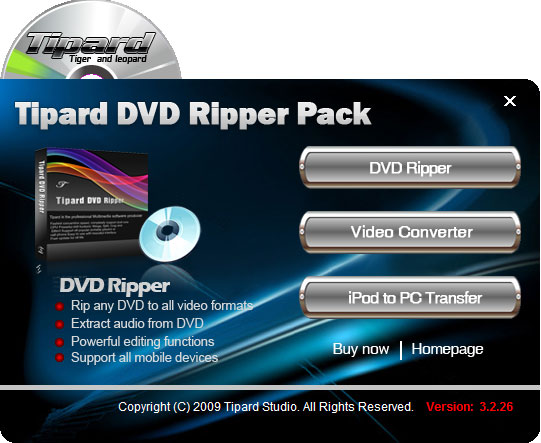 Tipard DVD Ripper Pack 8.2.16 software screenshot