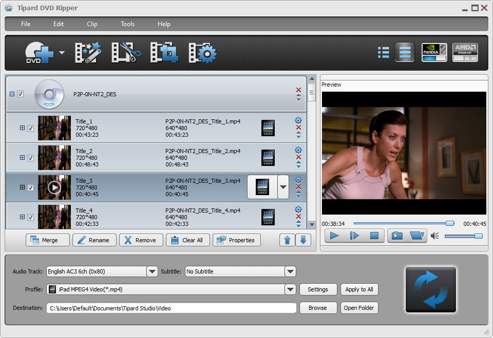 Tipard DVD Ripper 8.1.8 software screenshot