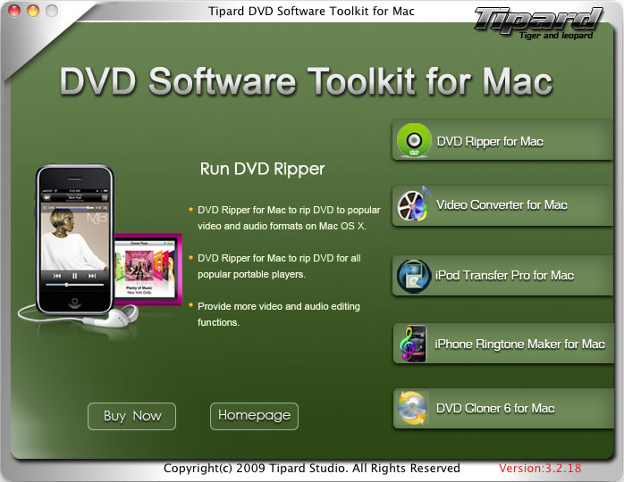 Tipard DVD Software Toolkit for Mac 4.0.08 software screenshot